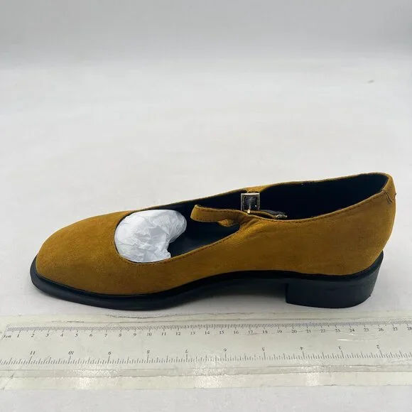 XYD Olive Low Heel Mary Janes Square Toe Slender Strap Chunky Pumps Casual Shoes - Picture 2 of 8